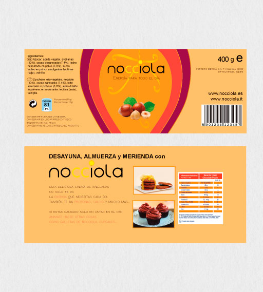 Diseño etiqueta Nocciola